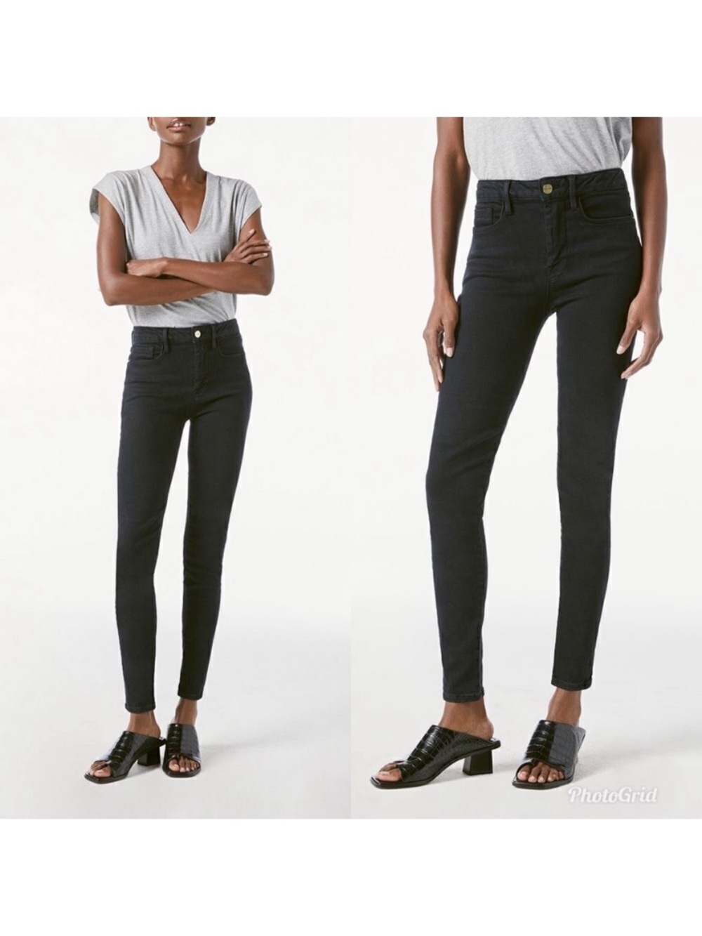 Frame Le One Skinny Larsen High Rise Black Jeans Fits Size 29-34